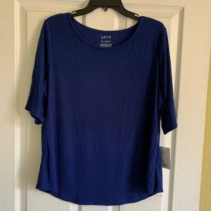 XL Apt 9 Royal Blue Top with 3/4 Sleeves